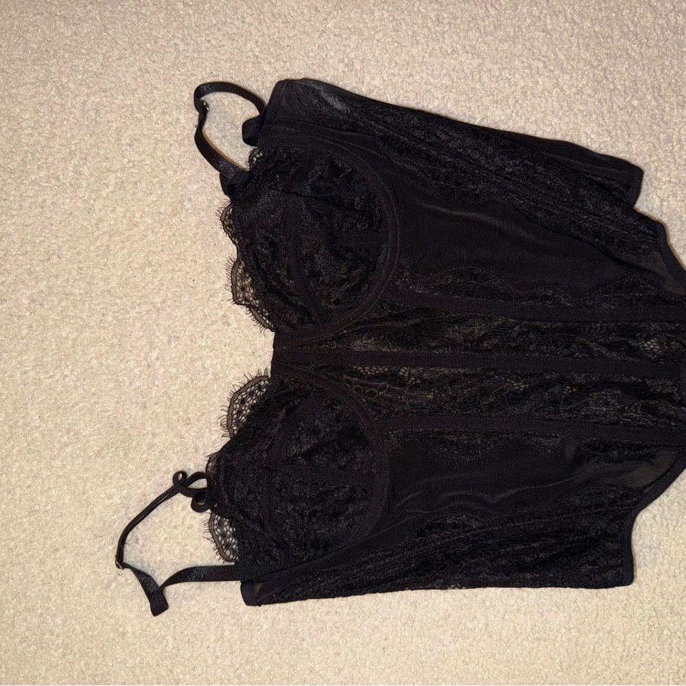 Black Corset with Lace Detail